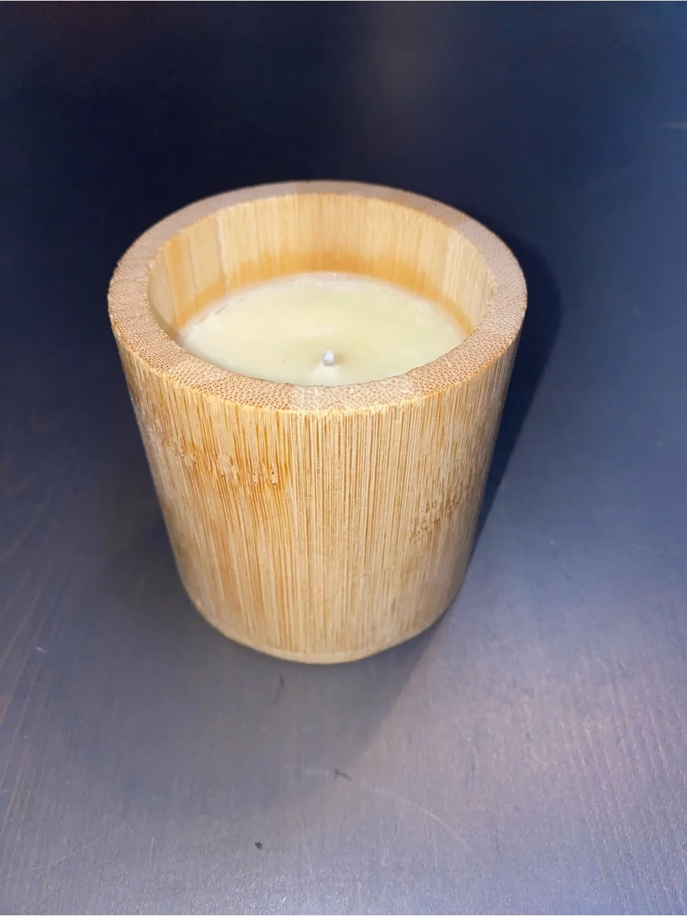 Parnell Vanilla Scented Candle in Natural Bamboo Jar with Lid